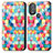 Funda de Cuero Cartera con Soporte Patron de Moda Carcasa S02D para Motorola Moto G Play Gen 2