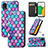 Funda de Cuero Cartera con Soporte Patron de Moda Carcasa S02D para Samsung Galaxy A03 Core