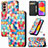 Funda de Cuero Cartera con Soporte Patron de Moda Carcasa S02D para Samsung Galaxy F13 4G