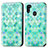 Funda de Cuero Cartera con Soporte Patron de Moda Carcasa S02D para Samsung Galaxy M21