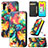 Funda de Cuero Cartera con Soporte Patron de Moda Carcasa S02D para Samsung Galaxy M21