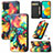 Funda de Cuero Cartera con Soporte Patron de Moda Carcasa S02D para Samsung Galaxy M32 4G