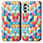 Funda de Cuero Cartera con Soporte Patron de Moda Carcasa S02D para Samsung Galaxy M32 5G