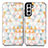 Funda de Cuero Cartera con Soporte Patron de Moda Carcasa S02D para Samsung Galaxy S21 5G