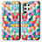 Funda de Cuero Cartera con Soporte Patron de Moda Carcasa S03D para Samsung Galaxy S22 Ultra 5G