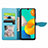 Funda de Cuero Cartera con Soporte Patron de Moda Carcasa S04D para Samsung Galaxy M32 4G