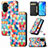 Funda de Cuero Cartera con Soporte Patron de Moda Carcasa S06D para Huawei Enjoy 50