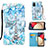 Funda de Cuero Cartera con Soporte Patron de Moda Carcasa Y02B para Samsung Galaxy F02S SM-E025F