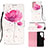 Funda de Cuero Cartera con Soporte Patron de Moda Carcasa Y04B para Samsung Galaxy S21 Ultra 5G