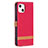 Funda de pano Cartera con Soporte para Apple iPhone 13 Mini Rojo