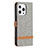 Funda de pano Cartera con Soporte para Apple iPhone 13 Pro Gris