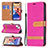 Funda de pano Cartera con Soporte para Apple iPhone 14 Rosa Roja