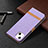 Funda de pano Cartera con Soporte para Apple iPhone 15 Morado