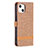 Funda de pano Cartera con Soporte para Apple iPhone 15 Plus Marron