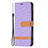 Funda de pano Cartera con Soporte para Apple iPhone 15 Plus Morado