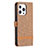 Funda de pano Cartera con Soporte para Apple iPhone 15 Pro Max Marron