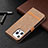 Funda de pano Cartera con Soporte para Apple iPhone 15 Pro Max Marron