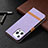 Funda de pano Cartera con Soporte para Apple iPhone 15 Pro Max Morado