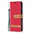 Funda de pano Cartera con Soporte para Apple iPhone 15 Pro Rojo