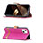 Funda de pano Cartera con Soporte para Apple iPhone 15 Rosa Roja