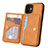 Funda Lujo Cuero Carcasa R01 para Apple iPhone 12 Mini