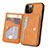 Funda Lujo Cuero Carcasa R01 para Apple iPhone 12 Pro Max