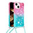 Funda Silicona Carcasa Goma Bling-Bling con Acollador Cordon Lanyard S01 para Apple iPhone 13