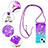 Funda Silicona Carcasa Goma Bling-Bling con Acollador Cordon Lanyard S01 para Apple iPhone 13