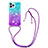 Funda Silicona Carcasa Goma Bling-Bling con Acollador Cordon Lanyard S01 para Apple iPhone 13 Pro