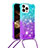 Funda Silicona Carcasa Goma Bling-Bling con Acollador Cordon Lanyard S01 para Apple iPhone 13 Pro Max