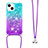 Funda Silicona Carcasa Goma Bling-Bling con Acollador Cordon Lanyard S01 para Apple iPhone 14