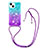 Funda Silicona Carcasa Goma Bling-Bling con Acollador Cordon Lanyard S01 para Apple iPhone 14