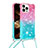 Funda Silicona Carcasa Goma Bling-Bling con Acollador Cordon Lanyard S01 para Apple iPhone 14 Pro