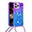 Funda Silicona Carcasa Goma Bling-Bling con Acollador Cordon Lanyard S01 para Apple iPhone 14 Pro