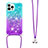 Funda Silicona Carcasa Goma Bling-Bling con Acollador Cordon Lanyard S01 para Apple iPhone 14 Pro