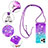 Funda Silicona Carcasa Goma Bling-Bling con Acollador Cordon Lanyard S01 para Apple iPhone 14 Pro