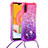 Funda Silicona Carcasa Goma Bling-Bling con Acollador Cordon Lanyard S01 para Samsung Galaxy A01 SM-A015