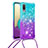 Funda Silicona Carcasa Goma Bling-Bling con Acollador Cordon Lanyard S01 para Samsung Galaxy A02