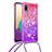 Funda Silicona Carcasa Goma Bling-Bling con Acollador Cordon Lanyard S01 para Samsung Galaxy A02