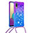 Funda Silicona Carcasa Goma Bling-Bling con Acollador Cordon Lanyard S01 para Samsung Galaxy A02