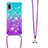 Funda Silicona Carcasa Goma Bling-Bling con Acollador Cordon Lanyard S01 para Samsung Galaxy A02