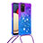 Funda Silicona Carcasa Goma Bling-Bling con Acollador Cordon Lanyard S01 para Samsung Galaxy A02s