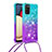 Funda Silicona Carcasa Goma Bling-Bling con Acollador Cordon Lanyard S01 para Samsung Galaxy A03s