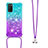 Funda Silicona Carcasa Goma Bling-Bling con Acollador Cordon Lanyard S01 para Samsung Galaxy A03s