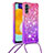 Funda Silicona Carcasa Goma Bling-Bling con Acollador Cordon Lanyard S01 para Samsung Galaxy A04s