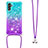 Funda Silicona Carcasa Goma Bling-Bling con Acollador Cordon Lanyard S01 para Samsung Galaxy A04s