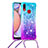 Funda Silicona Carcasa Goma Bling-Bling con Acollador Cordon Lanyard S01 para Samsung Galaxy A10s