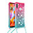 Funda Silicona Carcasa Goma Bling-Bling con Acollador Cordon Lanyard S01 para Samsung Galaxy A11