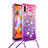 Funda Silicona Carcasa Goma Bling-Bling con Acollador Cordon Lanyard S01 para Samsung Galaxy A11