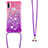 Funda Silicona Carcasa Goma Bling-Bling con Acollador Cordon Lanyard S01 para Samsung Galaxy A11